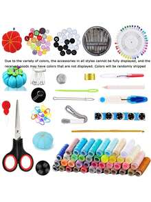 1pc Portable Sewing Kit, Home Sewing Tools, Thread Box Mending Needles, Suitable For Beginners, Adults, Summer Camp, Travelers And Families, With Storage Bag (Thread And Accessories Color Random)