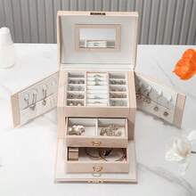 Lushhub Lockable Travel Jewellery Box With Drawer - Default - View 3