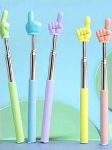 Retractable Teacher Pointer Stick LED Light Extendable Reading Pen Whiteboard Blackboard Piano Sheet Music Classroom Teaching Aid Presentation Baton Drawing Marker Gift Teachers Students Presenters 5 Colors Christmas Must Have - 彩色 - 查看 2