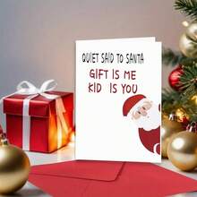 1pc, Funny Quiet Said To Santa Christmas Cards, Happy New Year Greeting Cards, Christmas Greeting Card For Boyfriend Girlfriend Couple, Husband Wife Couple