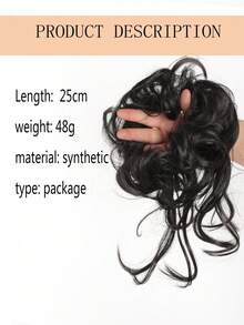 凌乱发髻发片凌乱发髻接发弹力发带发片卷发发髻发圈女士 - 彩色 - 查看 2