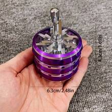 2.5英寸金属闪光手柄草药研磨器金属磨粉器手动粉碎机4层研钵铝合金杵烟草草研磨器香烟雪茄工具吸烟配件礼品 - 2.5inch - 查看 7
