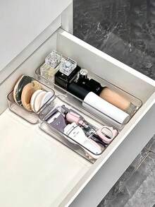 1/4/7/8/11 szt. Przezroczysty organizer do szuflady ze zintegrowanym schowkiem, wszechstronny organizer na przybory piśmiennicze i kosmetyki, idealny do przechowywania niezbędnych kosmetyków, artykułów biurowych, różnych przedmiotów, artykułów szkolnych, idealny na prezenty świąteczne, w tym na Halloween, Boże Narodzenie, Nowy Rok i Walentynki, ulepsz swoją przestrzeń dzięki funkcjonalnym i stylowym rozwiązaniom do przechowywania na każdą okazję, zmaksymalizuj organizację i estetykę w domu lub biurze, idealny do sezonowych dekoracji i wręczania prezentów, ulepsz swoje biurko i rutynę pielęgnacyjną dziękiniezbędnemu koszowi do przechowywania.