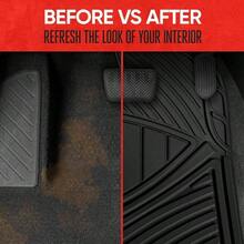 FlexTough Performance All Weather Rubber Car Floor Mats - 3 Piece Floor Mats Automotive Liners Truck SUV, Heavy - Duty Waterproof Black - 黑色+墊子 - 查看 7