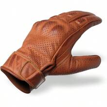 Guantes de motocicleta de piel caf encerado Austin para hombre - M - Ver 1