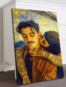 Personalisierter Leinwanddruck im Van-Gogh-Stil, lade dein Foto hoch, personalisiertes Kunstgeschenk für Familie, Freunde, Erinnerungsstück, Raumdekoration