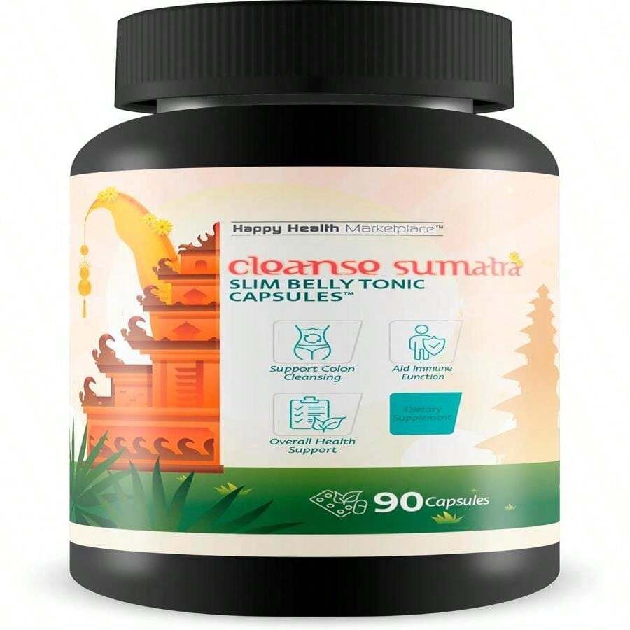 Cleanse Sumatra Slim Belly Tonic Capsules - Our Best Gut Cleanse Detox For Women &Amp; Men - Our Best Colon Cleanse - Natural Slim Gut Cleanse Detox For Men &Amp; Women - Healthy Natural Colon Cleanse Pills - 白色的 - 查看 1
