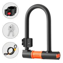 Heavy Duty U Shape Bike Lock W/ 2 Keys Cable Anti Theft Secure Locks For Bicycle - Multicolor - View 7