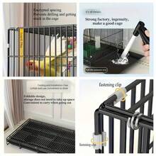 1 件可折叠金属鸟笼，带托盘、食盆、栖木 - 坚固紧凑的设计，适合室内使用，适用于鸽子、鹦鹉、玄凤鹦鹉、小型鸟类，采用防逃逸焊接设计，用于繁殖和展示，易于清洁，节省空间