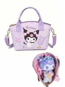 Sanrio 1Pc Sanrio Shoulder Bag Kawaii Hello Kitty Kuromi Cinnamoroll Melody Kerokero Keroppi Crossbody Bag Kitty Cat Anime Character Purse Handbag Decorate Accessories