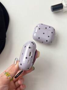 Purple Polka Dot 3D Button Earphone Case With Shell Pendant Compatible With Apple 1/2/5 - Purple - View 7