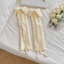 Autumn And Winter Atmosphere Dressing, Layered Socks, Women's Fashion Straps, Calf Sleeves, Slit, Girls' Pile Socks - 黑色 - 查看 8