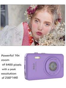 2025 New 1080P FHD Digital Camera With 32GB Card, Compact Small Cheap Cameras, Rechargeable Photography Camera, 48MP Auto Focus Camera, Puzzle Game,Very Suitable For Entry-Level Novice Photography And Video Recording Enthusiasts. Budget-Friendly Holiday Gift (Thanksgiving, Christmas, Halloween) - Màu tím - Xem 4