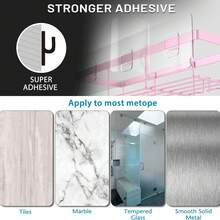 Adhesive Shower Caddy, 5 Pack Rustproof Stainless Steel Bath Organizers With Large Capacity, No Drilling Shelves For Bathroom Storage & Home Decor - Hồng - Xem 6