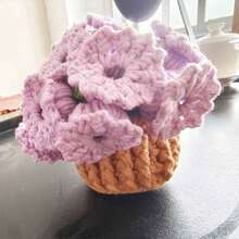 وردة الوادي المصنوعة يدويًا بالكروشيه، باقة الورد متعددة الأغراض حصيرة، حامل ساخن وسلة تخزين، وسادة أصيص الزهور الاصطناعية، مناسبة لحفل القهوة والشاي، حصيرة غير انزلاقية، حصيرة محبوكة متينة مقاومة للحرارة