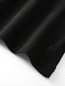 Camiseta de manga corta para damas con estampado de patrones, top de cuello redondo suelto y casual, se puede lavar aáquina para comodidad durante las cuatro estaciones. - Negro - Ver 6