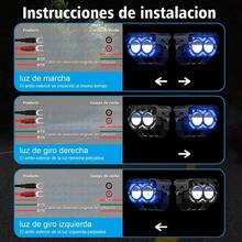 Faros LED Faros Auxiliares para Moto de 62W y 36000lm, luces auxiliares de doble color, 3 modos, Luces Exploradoras para Moto Doble ojos - Azul - Doble ojos - Azul - Ver 4
