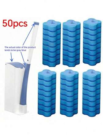 50/48/24/8pcs Toilet Brush Bathroom Set, Thick Disposable Sponge + Base + Brush, Comes With Toilet Cleaner, Convenient One-Time Toilet Cleaning Tool, Odorless Toilet Brush, No Hair Entanglement, Toilet Brush Cleaning Supplies Bathroom Accessory Set