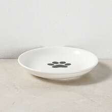 1pc Ceramic Raised Cat Food Bowl, Metal Stand Pet Bowl