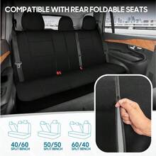 PolyPro Car Covers Full Set In Gray On Black, Front And Rear Split Covers, Easy To Install Car Seats Cover Set And Accessories Auto Trucks Van SUV - Gray - Solid Black - View 4