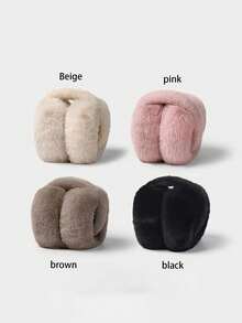1PC Solid Color Earmuffs - Soft Plush Ear Warmer, Foldable Ear Muffs, Comfortable Coldproof Earmuffs For Winter Outdoor Winter Accessories - B - View 5