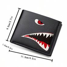 Men's Compact Wallet With Money Clip - Stylish Cartoon Design Multi-Card Holder & Coin Purse Black For Men Money Wallet Mini Wallet Purse Wallet Small Wallet Men Wallet Leather - Black - View 3
