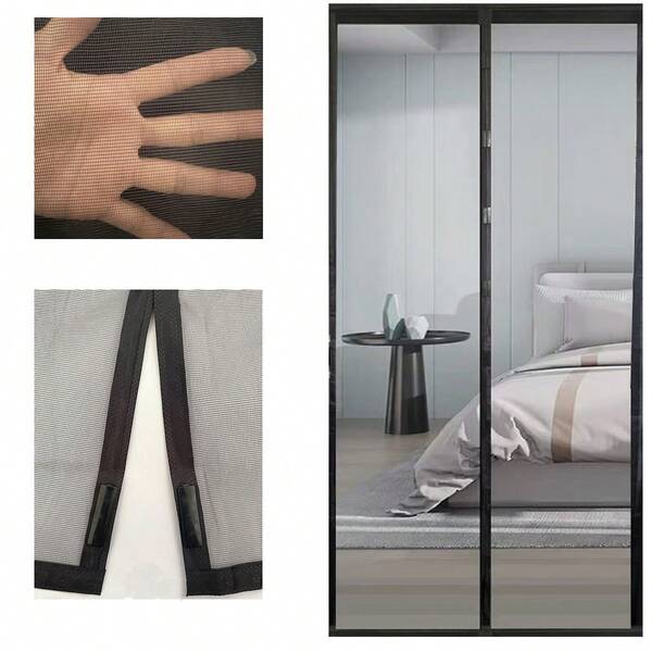Magnetic Door Screen Insect Mosquito Net Curtain Black Fly Insect Auto Closing Invisible Mesh For Kitchen Indoor Living Room