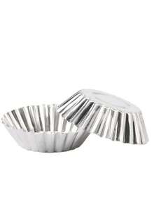 5/10/20/30pcs Reusable Aluminum Tart Molds, Suitable For Muffins, Cupcakes, Pudding, Non-Stick Baking Trays, 7cm Silver Baking Tools, Cake Pastry Molds