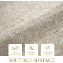 Large Washable 6x9 Area Rug: Boho Moroccan Geometric Neutral, Non-Slip Foldable Indoor Floor Carpet For Living Room, Bedroom, Dining Table - Beige, 6X9 - Krem Maroko - View 3