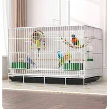 1pc Foldable Metal Bird Cage With Tray, Food Bowl, Perch - Sturdy Compact Design For Indoor Use, Suitable For Pigeons, Parrots, Cockatiel, Small Birds, With Anti-Escape Welded Design, For Breeding & Display, Easy To Clean, Space-Saving - Multicolor - View 11