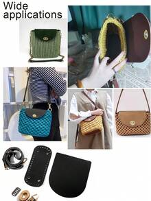 Handmade PU Leather Woven Bag Set With Crochet Shoulder Straps And Bottom Bag, DIY Craft Kit(Silver Gasket, No Impact On Use, Style Random) - Multicolor - View 5