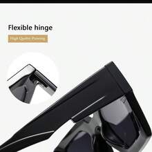 1副厚框几何图案复古休闲波西米亚街头优雅可爱眼镜，男士厚框方形镜架，百搭经典厚框方形镜架，适合驾驶、街头风格 - 彩色 - 查看 4