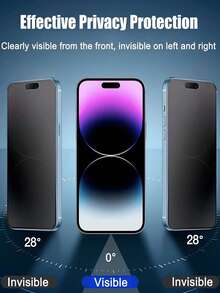 3pcs Ceramic Frosted Privacy Screen Protector Compatible With IPhone 16 Pro 15 14 13 12 11 8 7 6 Anti Spy Ceramic Frosted Tempered Film, Anti-Fingerprint 9H Hardness Ceramic Frosted Privacy Screen Film