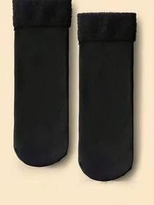 1/2/3/6 Pairs Of Plush Solid Color Socks - Warm Chunky Breathable Socks - Women's Stockings And Pantyhose - Multicolor - View 8