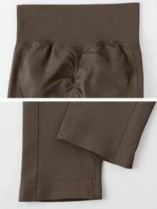 NcmRyu 1 Stück Damen nahtlose gerippte elastische Taille Bauchkontrolle Hohe Taille Po-Lifting Jogginghose Leggings