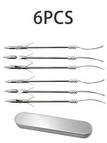 3/6/9pcs Spearfishing Slingshot Harpoons, Comes With Harpoon Storage Box For Convenient Storage And Carrying. Stainless Steel Tips, Suitable For Spearfishing, Deep Water Fishing Equipment - Silver - View 12