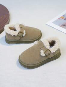 1 Pair Zhino Selected Winter New Girls Thick Sole Anti-Slip Waterproof Thermal Lined Warm Comfortable Snow Boots, Outdoor Casual Low-Top Boots