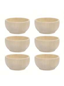 Unfinished Wooden Bowls 57X30Mm - Diy Craft Mini Round Bowls For Painting, Home Decor, Kitchen Condiments, Salad, Nuts, Dips, Spices, Candy - Portable Tableware Set