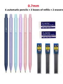 自动铅笔套装 0.5mm/0.7mm，6 色外壳自动铅笔，轻巧舒适握感，适合书写和绘画自动铅笔，可伸缩 0.5/0.7mm 笔尖，适用于书写、绘画、素描、学校办公用品、学生学习用品返校礼物 - 彩色 - 查看 16