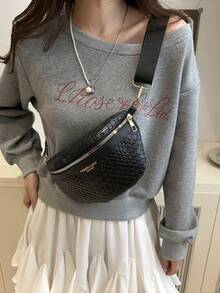 Women's Solid Color PU Leather Waist Bag, Retro Fashion Chest Bag, Underarm Bag, Spring/Summer New Casual One Shoulder Crossbody Small Bag, Versatile Minimalist Chest Bag