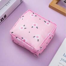 Super Cute Portable Cartoon Feminine Pad Holder Organizer Pouch, Women Girls Period Sanitary Napkin Bag For Coins, Cosmetics, Tissues And Other Small Items, Suitable For Ladies Business Trip, Travel, Students Back To School (Print Pattern Position May Vary) Holiday Camping Holiday Essentials Vacation Accessories Travel Holiday Essentials Beach Bag Travel Essentials