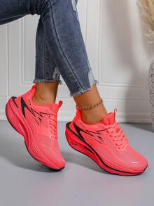 2025 Nuevos zapatos deportivos ligeros y transpirables para mujer - Diseño naranja rojo, suela de amortiguación MD, zapatillas de moda de corte bajo para entrenamiento, fitness y uso casual (Talla UE 36-43), zapatos deportivos para mujer, diseño de cierre cómodo y , de alto rendimiento y con estilo, esencial para entusiastas de la salud