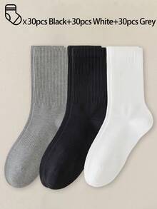 40只/30只/24只装男女通用舒适运动袜，适合运动和训练，女士长袜，适合休闲和商务穿着，抗菌、柔软、黑白配色，防臭、吸湿排汗、轻便透气，适合秋冬季节，另有20只/10只/8只/6只/4只/2只装可选。透气性极佳。 - 彩色 - 查看 44