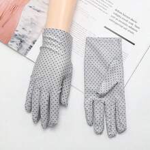 1 Pair Women's Thin Driving Gloves For Spring, Summer, Autumn, UV Protection, Elastic Lace Decor, Suitable For Outdoor Decoration