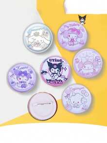 1/5/7 piezas Pines de mochila de Cinnamon Roll de dibujos animados de Sanrio, aretes de plata, pines de mochila, pines de dibujos animados de anime, accesorios de joyería de moda para vaqueros