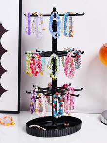 1 pieza Estante giratorio de almacenamiento multicapa Ajustable de 2/3 niveles Soporte para pulseras transparente Negro Exhibidor de joyas multifuncional para collares, pulseras, pendientes, colgantes, lazos para el cabello Organizador giratorio de escritorio Exhibidor de joyas Torre Accesorios de exhibición Organizador de mostrador de vanidad Accesorio giratorio ahorrador de espacio Vitrina ajustable para tocador Regalo de empaque Regalo de Navidad Relleno de calcetín de Navidad Regalo de boda Fiesta de boutique Mercado Fotografía de estilo Regalo de Cyber Monday Idea de regalo de Navidad Presentación de productos de pequeñas empresas Feria de artesanía Solución de almacenamiento de accesorios Organizador de joyas de alta conversión - Multicolor - Ver 9