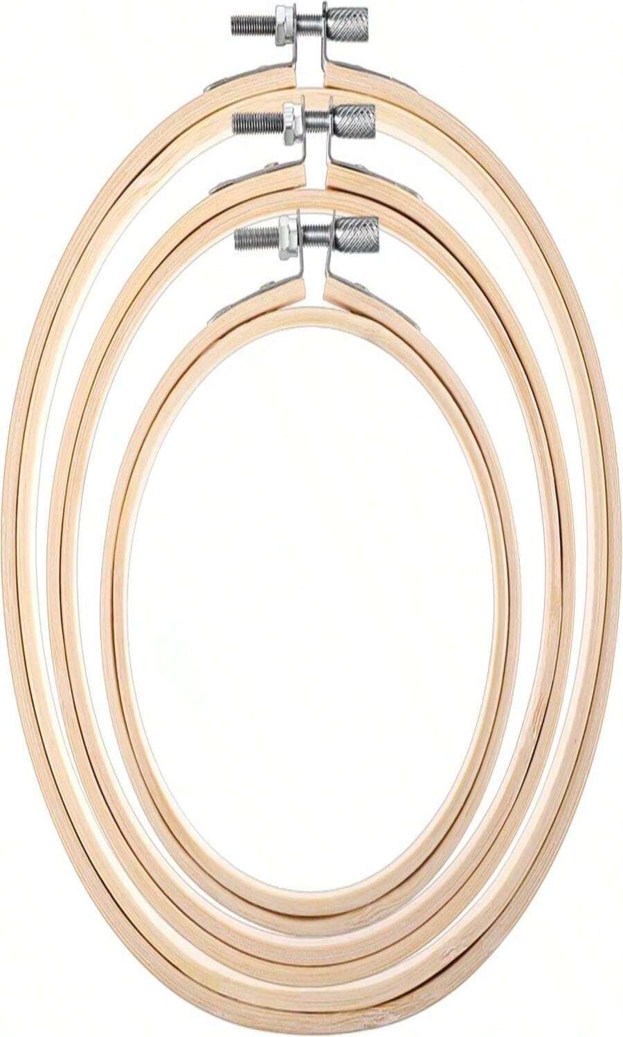 3pcs Embroidery Hoop 4_5_6 Inch Circle Cross Stitch Hoop And Bamboo Frame Round Adjustable Embroidery Hoops Set For Cross Stitch Ornament And Art Craft Sewing