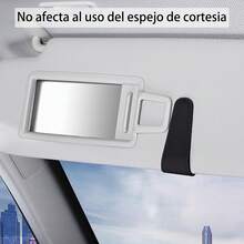 2 Piezas Porta Lentes Auto, Soporte Magnético Piel, Clip Gafas Accesorios de Coche, Adecuado para Diferentes Tama?os de Vasos y Anteojos Sol - negro - Ver 5