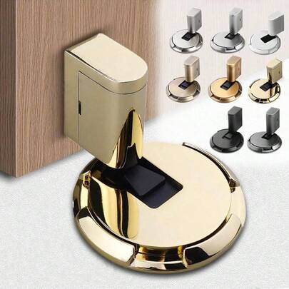 1 件静音防风不锈钢磁性门挡 - 隐形，可调节强度，确保安全关闭