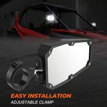 - Espejo retrovisor apto para RZRRanger, espejo retrovisor lateral UTV ajustable de 360 grados, con luces LED - Popular - Ver 7